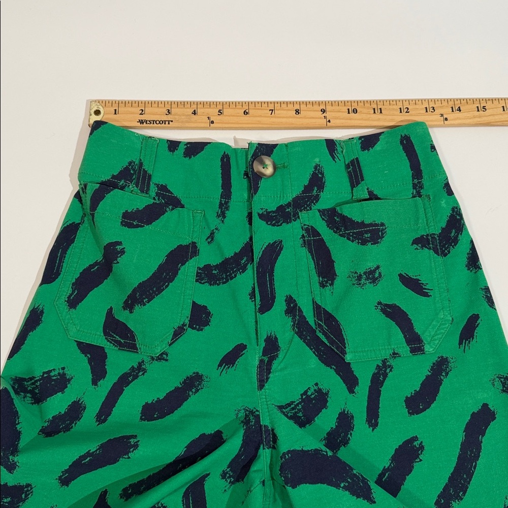 Anthropologie Maeve Colette Pants Size 26 Green And Navy Print EUC - Picture 8 of 12